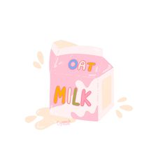 a carton of oat milk sitting on top of a white surface with sprinkles