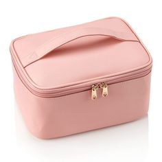 Suitcase For Makeup, Cute Cosmetic Bag, Beg Makeup, Makeup Case Organization, Pink Makeup Bag, Large Makeup Bag, Bags For Teens, Makeup Bag Organization, Pink Makeup