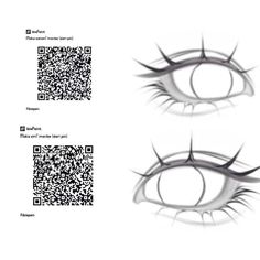 an image of two eyes with qr code on the front and back side of them