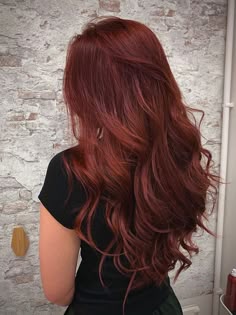 In Style Hair Colors, Med Red Hair, Dirty Blonde To Auburn Hair, Copper Red On Dark Hair, Penny Color Hair, Ruby Copper Hair, Darker Red Hair, Level 5 Red Hair Color, Madison Reed Red