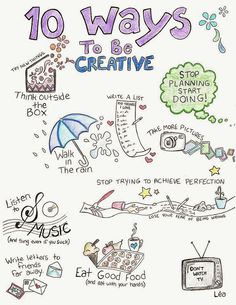 a poster with words and pictures on it that say 10 ways to be creative in the classroom