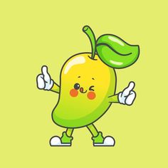 a cartoon lemon character with arms and legs