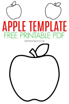 an apple with the words free printable on it