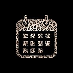 an animal print calendar with numbers on it