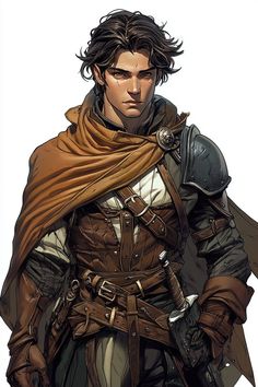 a man dressed in armor with a cape and cloak over his shoulders, standing next to a white background