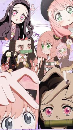 an anime character with many different expressions