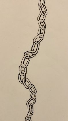 a black and white drawing of a chain
