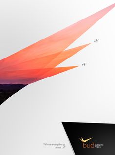 there are two birds flying in the sky with an orange and red design on it