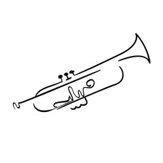a drawing of a trumpet with arabic writing on it