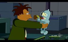Baby Bender and Inspector 5 (Hermes) Bender Dancing, Futurama Baby, Fry And Leela Kids, Fry And Bender, Futurama Bender Human, Fry X Bender, Good News Everyone Futurama, Futurama Bender And Fry, Futurama Screencaps