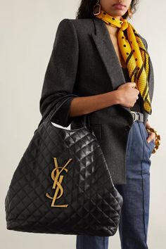 Ysl Bag Maxi, Giant Ysl Bag, Ysl Maxi Tote, Ysl Quilted Tote Bag, Saint Laurent Quilted Tote, Ysl Maxi Shopping Bag, Ysl Oversized Bag, Ysl Monogram Matelasse Shopper Bag, Black Quilted Ysl Tote Bag