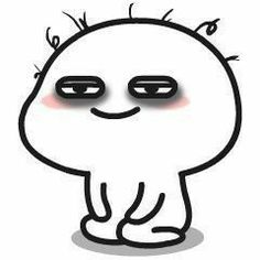 a drawing of a cartoon character with eyes and hair on it's head, sitting down