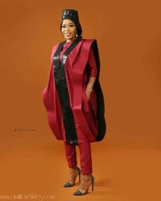 Agbada Designs For Ladies, Agbada Style For Ladies, Danshiki Agbada For Women, Traditional Floor-length Agbada For Party, Ladies Agbada Style, Female Agbada Styles With Trouser, Luxury Long Agbada For Women, Traditional Gold Agbada For Eid, Danshiki Agbada For Ladies