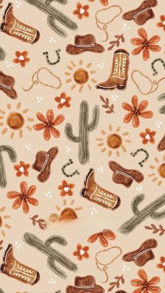 an image of a pattern with shoes and flowers