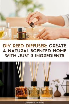 Elevate your home's ambiance with this simple and cost-effective DIY reed diffuser. Using only three ingredients—safflower or sweet almond oil, essential or fragrance oils, and a glass container—you can craft a personalized air freshener that fills your space with delightful aromas. Unlike chemical-laden sprays, this natural diffuser offers a subtle and lasting scent, making it a perfect addition to any room. Customize your fragrance blend to suit your preferences, whether it's calming lavender Diy Reed Diffuser, How To Use Reeds In A Reed Diffuser, How To Refill Reed Diffuser, Simple Homemade Reed Diffusers, Handmade Reed Diffuser Diy, Easy Diy Reed Diffuser, How To Use Reed Diffuser, How To Make Homemade Room Diffusers, Urban Naturals Reed Diffuser Instructions