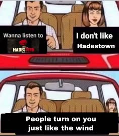 two people sitting in the back seat of a car, one is talking to another