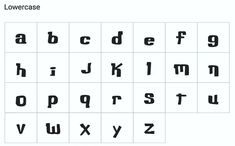 the lowercase and uppercase letters are arranged in squares