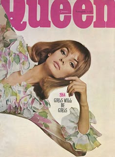 a magazine cover with a woman in floral dress