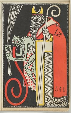 an illuminated tarot card with a king and dragon