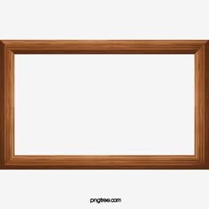 an empty wooden frame on a white background