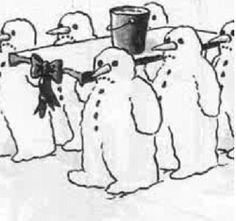 a group of snowmen standing next to each other in front of a sign that says bitty the daily laugh