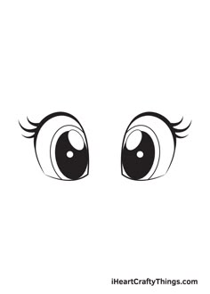 an eye with long lashes and big eyes, drawn in black ink on a white background