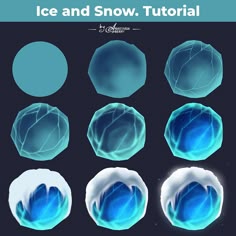 the ice and snow texture pack is shown with different shapes, sizes, and colors