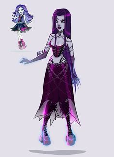 an animated image of a woman with long hair and purple dress, standing next to another character