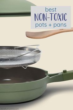 pots and pans with the words best non - toxic pots and pans