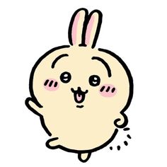 an image of a cartoon rabbit with its eyes closed and ears wide open in the air