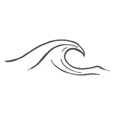 the silhouette of a wave on a white background