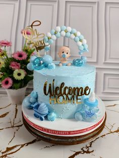 a baby shower cake on top of a table
