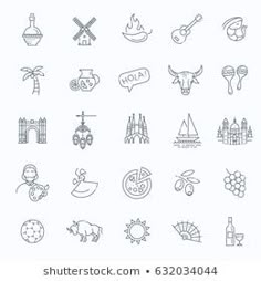 the outline icons for different types of food and drink