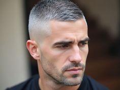 Easy Short Grey Hairstyles for Men: Low Maintenance Short Actors, Men's Haircuts Short, Very Short Haircut Men, Low Taper Fade Gray Hair, Crew Cut With Hard Part, Marine Haircut Men, Old Money Hair Cut, Men S Hairstyle Short, Short Silver Hair Men