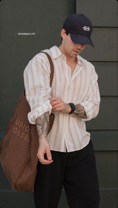 Daniel Simmons Drape Shirt, Mens Farmers Market Outfit, Shirt And Cap Outfit Men, Farmers Market Outfit Men, Indian Summer Outfits Casual Men, Zara Men Outfits Summer 2024, Daniel Simmons Summer Outfit, Men’s Dark Academia Summer, Mediterranean Summer Aesthetic Outfits Men