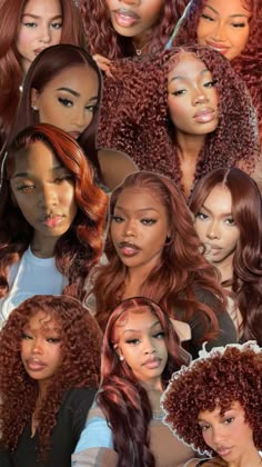 Reddish brown hair Afro Hair Dye, Reddish Brown Hair Color, Reddish Brown Hair, Dyed Curly Hair, Highlights Curly Hair, Cute Hair Colors, Brown Hair Dye, Ginger Hair Color, Colored Curly Hair