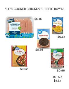 the cost of frozen chicken burrito bowls