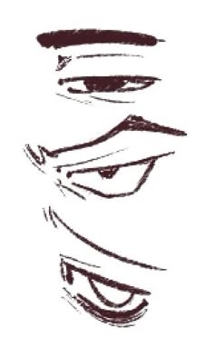 an image of the face of a man with eyes drawn in black on white paper