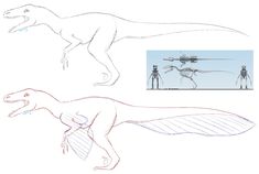 an image of some dinosaurs that are in the process of drawing