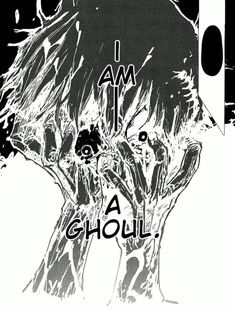 a black and white drawing of two hands holding each other with the words i am ghoul above them