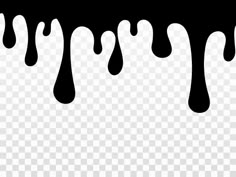 black and white dripping liquid on a transparent background
