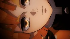 an anime character is staring at something in the distance with his eyes wide open and one eye half closed