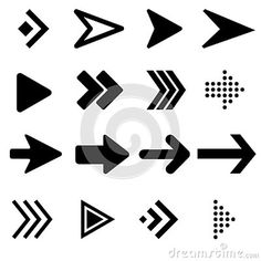 black arrow icons set on white background stock photo - image 399874