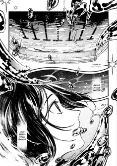 Water Splash Manga, Underwater Manga, Aesthetic Manga Panel, Water Manga Panel, Sea Manga, Water Manga, Creative Manga Panels, Manga Paneling Layout, Beautiful Manga Panels