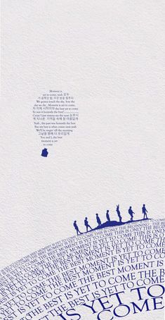 an image of people standing on top of a hill with words written in the sky