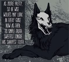 Wolf Art With Text, Wolf Poem Art, The Company Of Wolves, Wolf Poem With Imagery, Hellhound Quotes, Red Riding Quotes, Wendigo Poem, Werewolf Themed Quotes, Wolf-themed Poetry