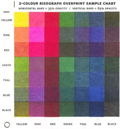 a color chart with different colors in it