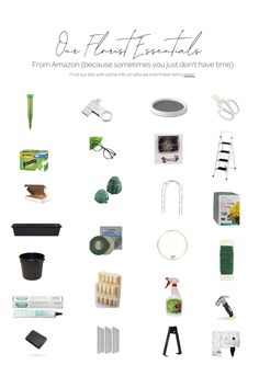 an assortment of items that include scissors, tape, and other things to be used in this project
