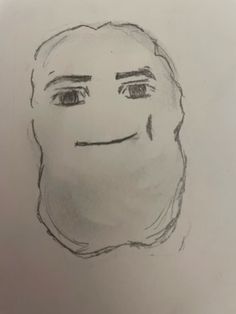 a drawing of a person's face with one eye open