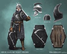 the armor and helmet design for a medieval knight